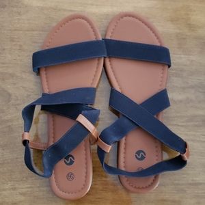 New black strap sandals